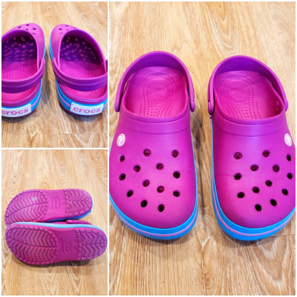 Pink fuchia CROCS Crocband clogs
